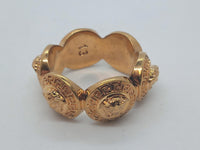 VERSACE Ladies Gold-Tone 6-Coin Medusa Tribute Ring Size 13/UK L RRP130 NEW