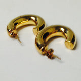 LOREN STEWART Pompa Yellow Gold Vermeil Hoop Oval Shape Hoop Earring NEW RRP 100