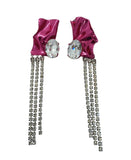 STERLING KING Ladies Pink & Silver Kiki Crystal Drop Earrings One Size NEW