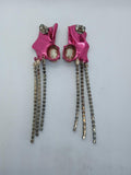 STERLING KING Ladies Pink & Silver Kiki Crystal Drop Earrings One Size NEW