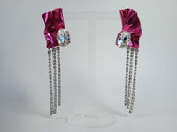 STERLING KING Ladies Pink & Silver Kiki Crystal Drop Earrings One Size NEW