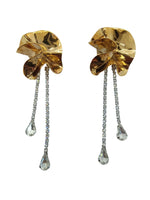 STERLING KING Ladies Gold-Plated Sylvia Crystal Drop Earrings One Size NEW