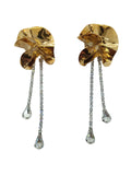 STERLING KING Ladies Gold-Plated Sylvia Crystal Drop Earrings One Size NEW