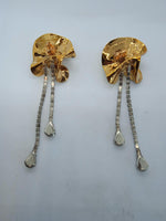 STERLING KING Ladies Gold-Plated Sylvia Crystal Drop Earrings One Size NEW