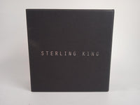 STERLING KING Ladies Blue Pearl Drop Bluebell Pleat Earrings One Size NEW
