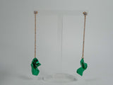 STERLING KING Ladies Emerald Green Gelsey Crystal Stud Drop Earrings OS NEW