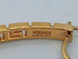 VERSACE Ladies Gold-Plated Greca Faux Pearl Large Hoop Earrings One Size NEW