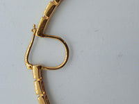 VERSACE Ladies Gold-Plated Greca Faux Pearl-Detail Large Hoop Earrings OS NEW