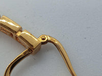VERSACE Ladies Gold-Plated Greca Faux Pearl-Detail Large Hoop Earrings OS NEW