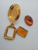 MONDO MONDO Ladies Amber Orange Gold Plated Jelly Drop Earrings OS NEW RRP345