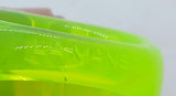 LA MANSO Ladies Calipo Lime Green Gold Square Knuckle Duster Ring Q NEW RRP35