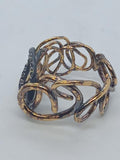 COMPLETEDWORKS Ladies Gold Plated 925 Silver Topaz Squiggle Ring UK L NEW