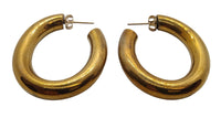 LAURA LOMBARDI Mini Curve Hoop Earrings Gold Tone Brass Lightweight OS NEW RRP80