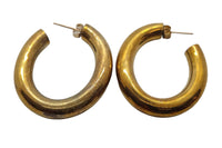 LAURA LOMBARDI Mini Curve Hoop Earrings Gold Tone Brass Lightweight OS NEW RRP80