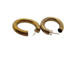 LAURA LOMBARDI Mini Curve Hoop Earrings Gold Tone Brass Lightweight OS NEW RRP80