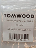 TOM WOOD Cameo Clytia Pendant Necklace Sterling Silver Gold Plated OS NEW RRP430