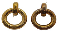 LAURA LOMBARDI Ladies Ciccia Gold Tone Brass Oval Earrings One Size NEW RRP120