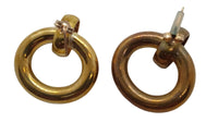 LAURA LOMBARDI Ladies Ciccia Gold Tone Brass Oval Earrings One Size NEW RRP120