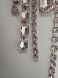 AREA Ladies Silver-Tone Baguette Crystal Fringe Single Hair Clip One Size NEW