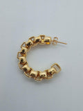 LAURA LOMBARDI Ladies Yellow Gold-Plated Martina Chain Hoop Earrings OS NEW