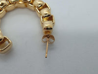 LAURA LOMBARDI Ladies Yellow Gold-Plated Martina Chain Hoop Earrings OS NEW