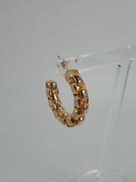 LAURA LOMBARDI Ladies Yellow Gold-Plated Martina Chain Hoop Earrings OS NEW