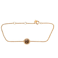 TORY BURCH Pink Miller Chain 18k Gold Crystal Pave Logo Bracelet NEW RRP 75