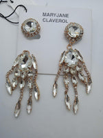 MARYJANE CLAVEROL Ladies Pamelita Gold Tone Crystal Earrings OS NEW RRP120