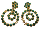 SYLVIA TOLEDANO Ladies Green Flower Candies Malachite Earrings NEW RRP155