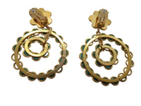 SYLVIA TOLEDANO Ladies Green Flower Candies Malachite Earrings NEW RRP155