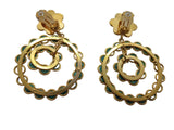 SYLVIA TOLEDANO Ladies Green Flower Candies Malachite Earrings NEW RRP155