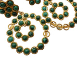 SYLVIA TOLEDANO Ladies Green Flower Candies Malachite Earrings NEW RRP155