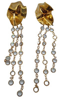 STERLING KING Ladies Frida Gold Tone Crystal Fringe Drop Earrings OS NEW RRP360