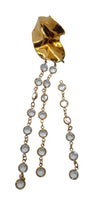 STERLING KING Ladies Frida Gold Tone Crystal Fringe Drop Earrings OS NEW RRP360