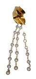 STERLING KING Ladies Frida Gold Tone Crystal Fringe Drop Earrings OS NEW RRP360