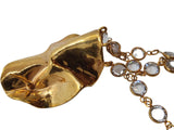 STERLING KING Ladies Frida Gold Tone Crystal Fringe Drop Earrings OS NEW RRP360