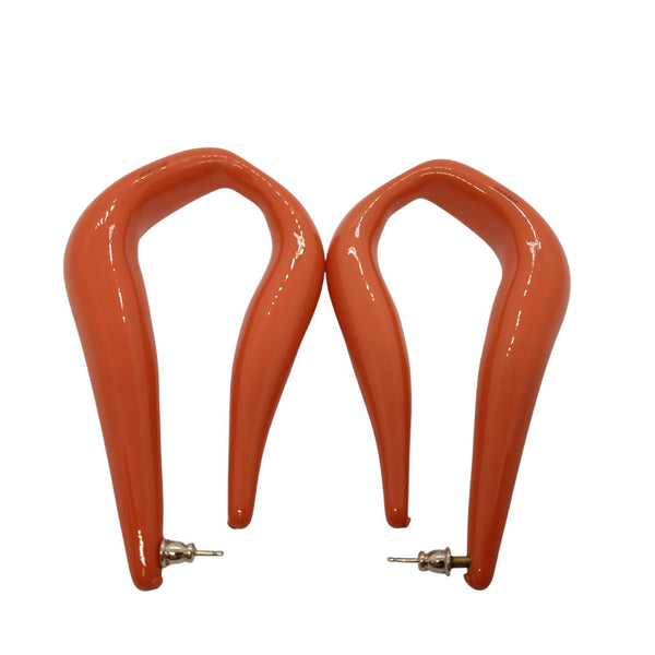 CHLOE Kiss Hoop Earrings Radiant Glazed Orange Ladies One Size NEW RRP150