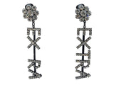 ASHLEY WILLIAMS Ladies Silver Crystal Extra Clip On Earrings OS RRP150 NEW