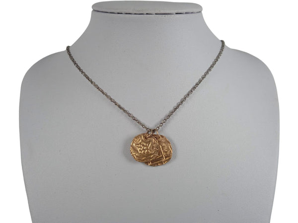 M. COHEN Ladies Gold-Tone Coins On Oxidized Chain Necklace One Size RRP1280 NEW
