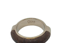 CHLOE Ladies Darkened Brown & Gold Jamie Wood Ring Size 52/UK M RRP265 NEW