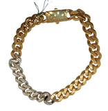 SAINT LAURENT Collier Carry Over Necklace 2 Tone Brass Gold/Silver M NEW RRP660