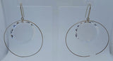 ISABEL MARANT Glass Round Hoop Earrings Circle Silver Tone/Clear One Size NEW