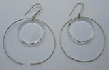 ISABEL MARANT Glass Round Hoop Earrings Circle Silver Tone/Clear One Size NEW