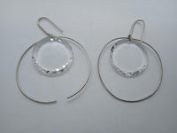 ISABEL MARANT Glass Round Hoop Earrings Circle Silver Tone/Clear One Size NEW