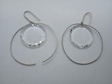 ISABEL MARANT Glass Round Hoop Earrings Circle Silver Tone/Clear One Size NEW