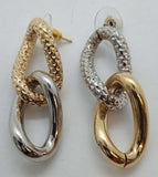 BY ALONA Draco Curb Chain Earrings Twist Gold & Silver Plated OS NEW RRP130