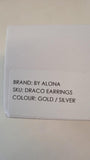 BY ALONA Draco Curb Chain Earrings Twist Gold & Silver Plated OS NEW RRP130