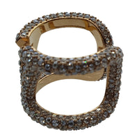 VALENTINO V Logo Signature Ring Swarovski Crystals Small/IT11/UK L NEW RRP380