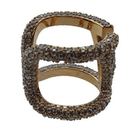 VALENTINO V Logo Signature Ring Swarovski Crystals Small/IT11/UK L NEW RRP380