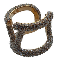 VALENTINO V Logo Signature Ring Swarovski Medium/IT13/UK M1/2 NEW RRP380